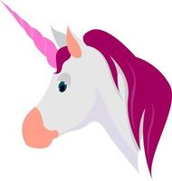 Unicorn, illustration, vector on white background.