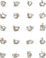 tazas de café, ilustración, vector sobre fondo blanco.