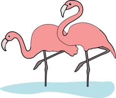 Pretty flamingo ,illustration, vector on white background.