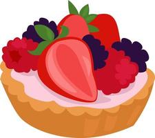 Tartlet food, illustration, vector on white background