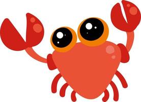 Cute little crab, illustration, vector on white background.