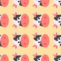 Cow pattern, seamless pattern on orange background. vector
