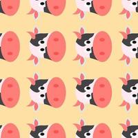 Cow pattern, seamless pattern on orange background. vector