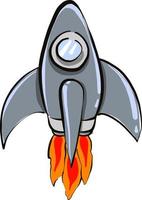 Rocket ship , illustration, vector on white background