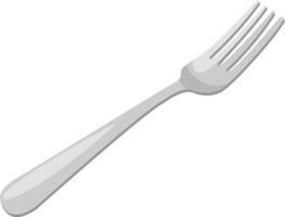 Silver fork, illustration, vector on a white background.