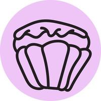Delicious cupcake, illustration, vector on white background.