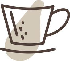 Fancy brown coffee cup, illustration, vector on a white background.