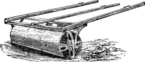 rodillo de hierro, ilustración vintage. vector