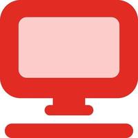 Red computer, illustration, vector on a white background.