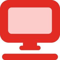 Red computer, illustration, vector on a white background.