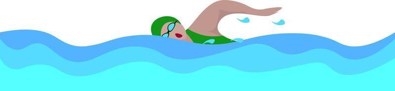 Swimmer, illustration, vector on white background.