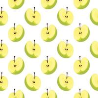 Green apple ,seamless pattern on white background. vector