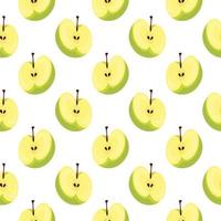 Green apple ,seamless pattern on white background. vector