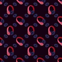 Headsets pattern, illustration, vector on white background