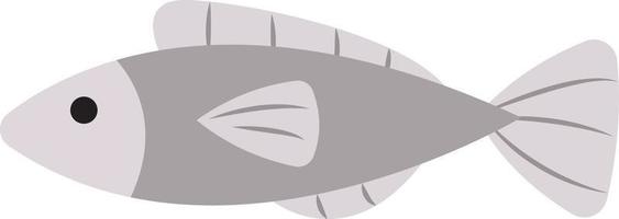 Silver fish, illustration, vector on white background.