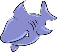 Blue shark, illustration, vector on white background.