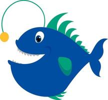 Blue fish, illustration, vector on white background.