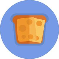 Bread with slices of sheese, illustration, vector, on a white background. vector