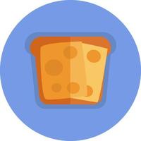 Bread with slices of sheese, illustration, vector, on a white background. vector