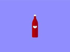 Bottle of wine, illustration, vector on white background.