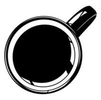 Kaffeetasse-Silhouette. Ansicht von oben. kaffeetassenillustration für logo oder grafikdesignelement. PNG-Format png