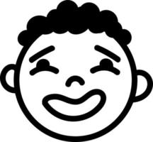 Amused boy, icon illustration, vector on white background