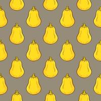 Fresh squash , seamless pattern on a brown background. vector