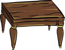 Wooden table , illustration, vector on white background