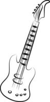 Guitar with strings, illustration, vector on white background.