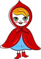 Happy red riding hood, illustration, vector on white background