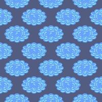 Big clouds, seamless pattern on dark background. vector