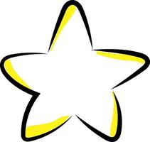 estrella amarilla, ilustración, vector sobre fondo blanco.