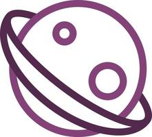 planeta púrpura con anillo, ilustración, vector, sobre un fondo blanco. vector