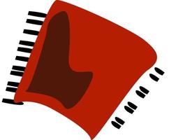 Red accordion, illustration, vector on white background.