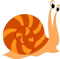 Small snail, illustration, vector on white background.