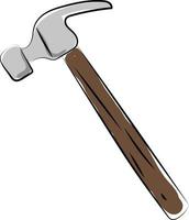 Hammer drawing, illustration, vector on white background.