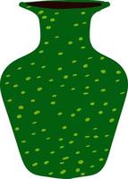 Green vase, illustration, vector on white background.