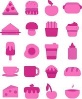 Pink food, illustration, vector on a white background.