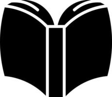 One open black book, illustration, vector on white background.