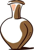 Brown vase drawing, illustration, vector on white background