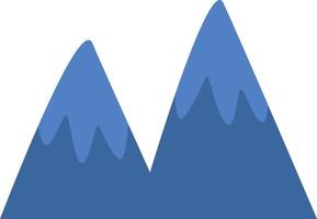 Two blue mountains, icon illustration, vector on white background