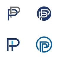 plantilla de logotipo de letra p vector