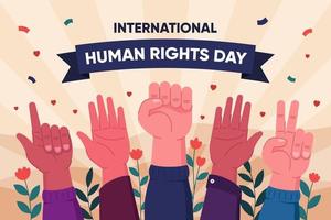 día de celebración del día de los derechos humanos para publicaciones en redes sociales vector