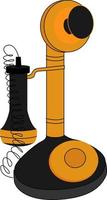 Old retro telephone, illustration, vector on white background.