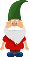 Gnome with hat, illustration, vector on white background