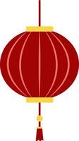 Red chinese lamp, illustration, vector on white background.