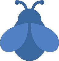 Blue bee, icon illustration, vector on white background