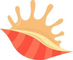 Sea shell, illustration, vector on white background.