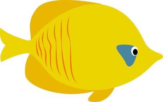 Yellow fish, illustration, vector on white background.