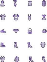 Purple fashion clothes, illustration, vector on a white background.